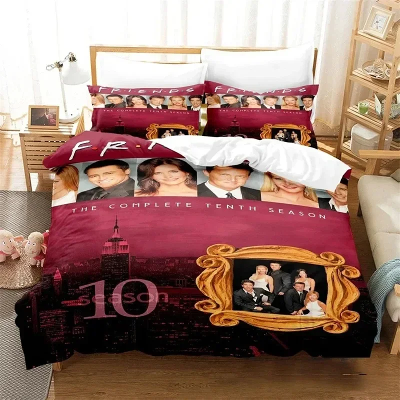 Luxury New 3D Print Friends Tv Show Comedy Style Bedding Set Boys Girls Twin Queen Size Duvet Cover Pillowcase Bed