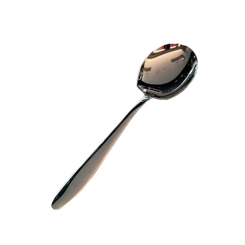 1Pc Stainless Steel Big Head Round Spoon Net Red Long Handle Stirring Dessert Spoons For Kitchen Serving Spoon Household Spoon