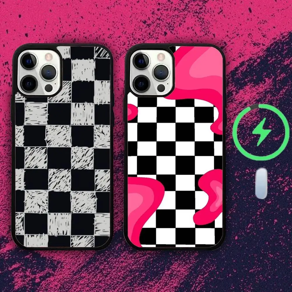 

Art Checkerboard Phone Case For iPhone 16e,16,15,14,13,12,11,Plus,Pro,Max,Mini Magsafe Magnetic Wireless Charging