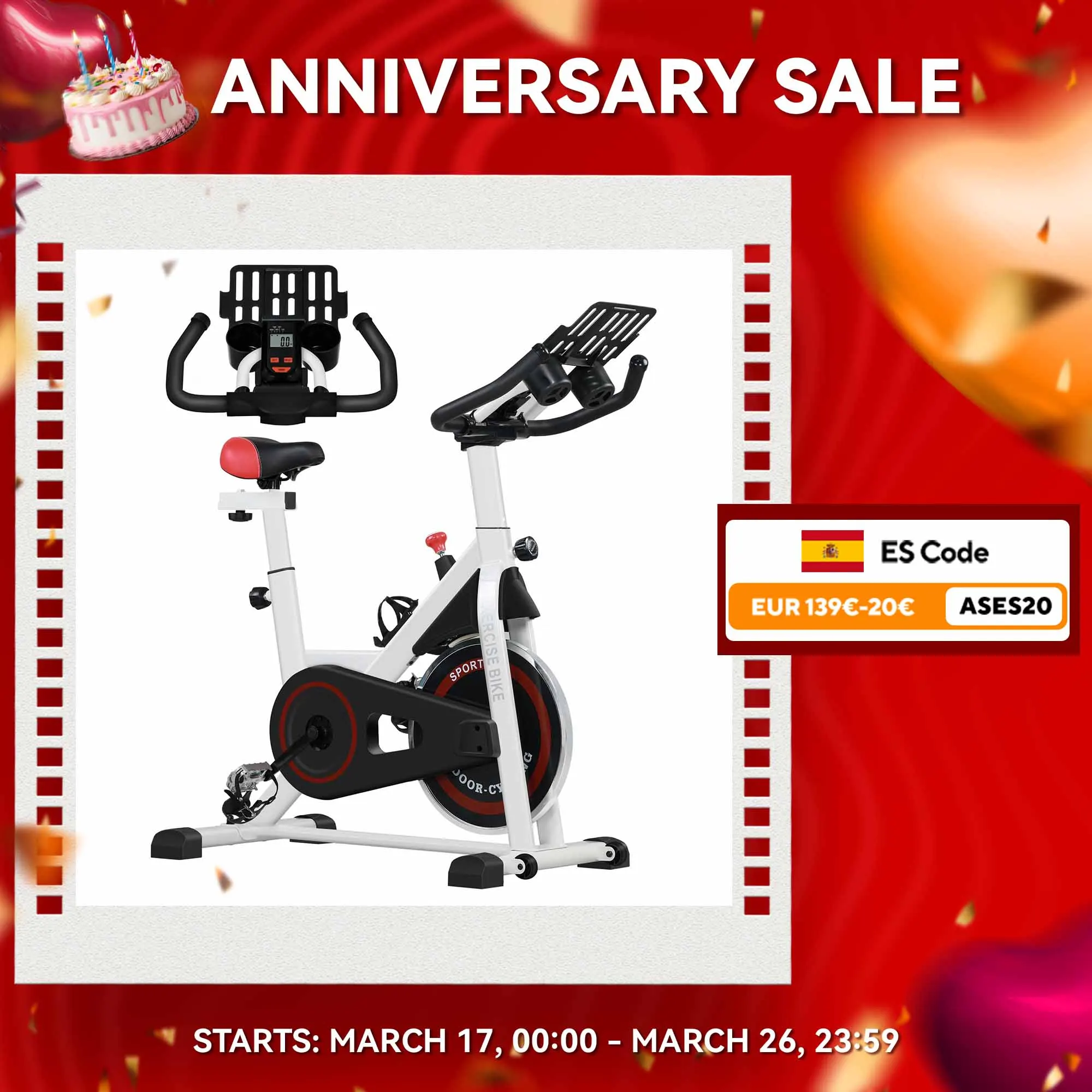 Bici statica HOMCOM con display LCD a resistenza regolabile