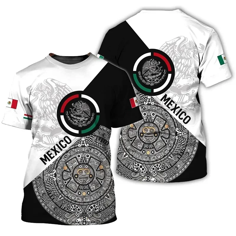 Mexico Flag 3d Print T-shirts Summer Mexican Men Woman Short Sleeve Fashion Tees Streetwear Harajuku T Shirt Kids Tops Clothing