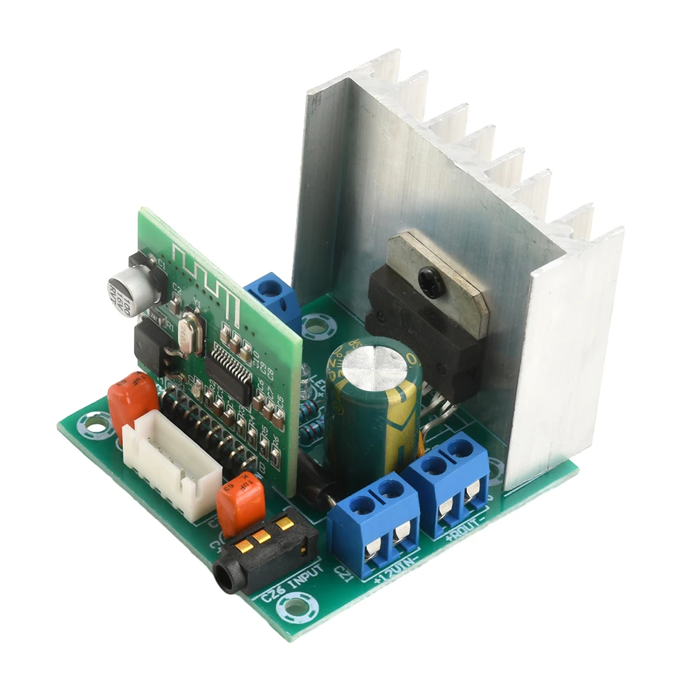 AC/DC12V TDA7297 Bluetooth Power Amplifier Stereo Digital Audio 2 Channel 15W+15W Wireless Receiving Module with AUX 3.5mm Port