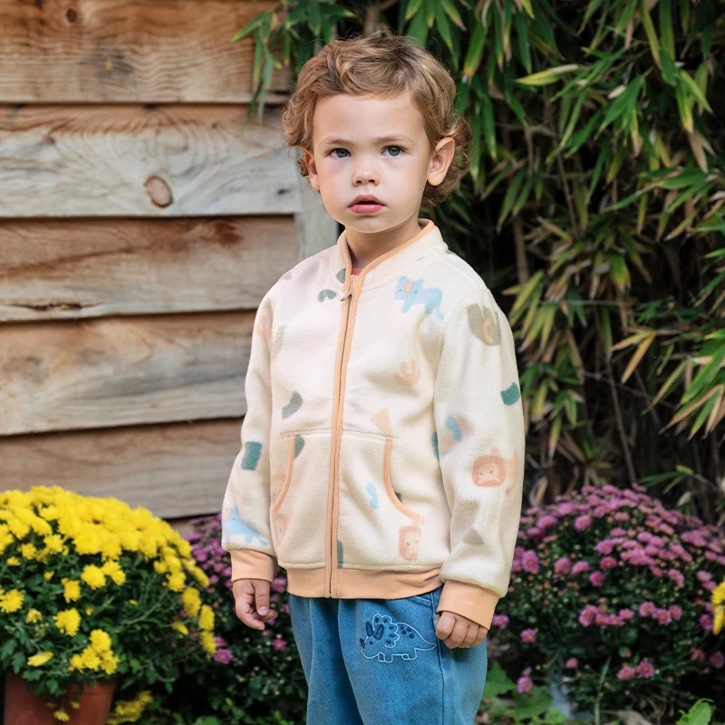 Dave Bella Boys Girls Coat Spring Autumn Print Kid Top New Printed Knitted Coat Children Clothes DB396-AA