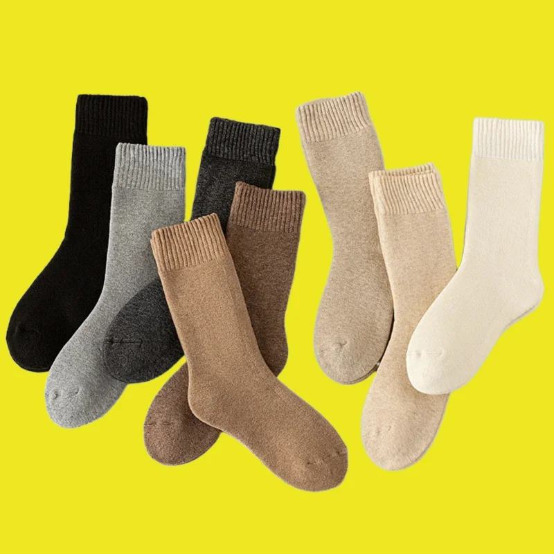 

5/10 Pairs Autumn and Winter Plus Velvet Thickening Warm Terry Socks Breathable Winter Women's Cashmere Socks Women's Socks