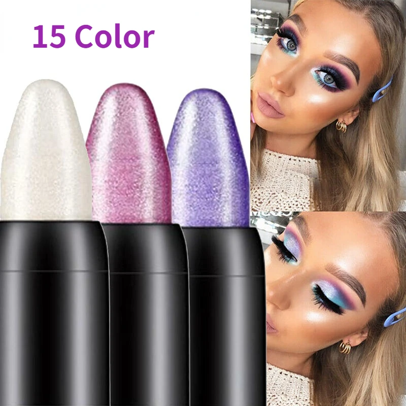 Nhiều Màu Sắc Màu Mắt Bút Ngọc Trai Nuôi Tằm Phấn Mắt Hightlighter Kéo Dài Chống Thấm Nước Không Nảy Nở Lắc Chân Nữ Glitter Eye Bóng