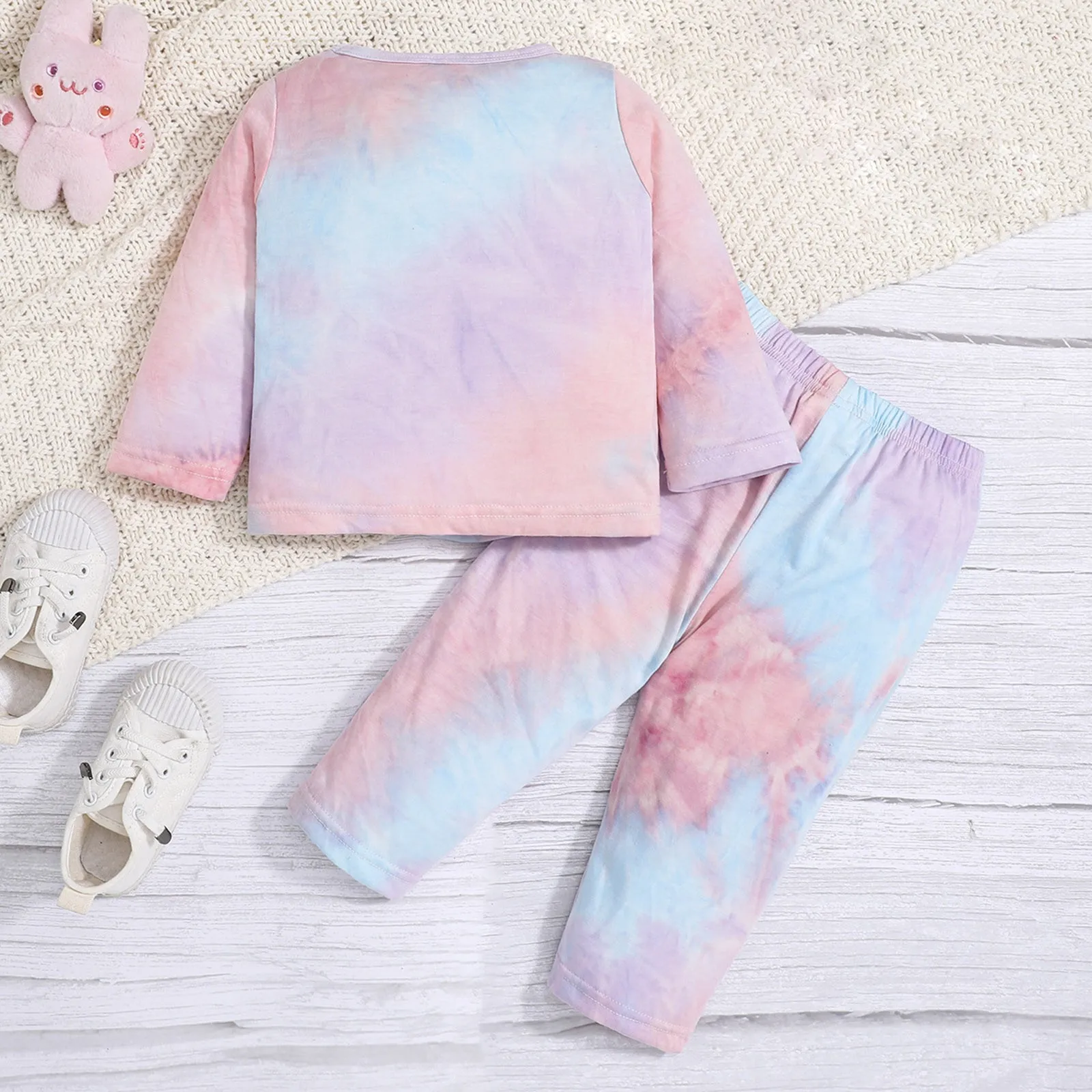 0-24Months Infant Baby Girls Clothes Sets Fashion Printed Letter Long Sleeve Pullover Tops+Pants Two Pieces Outfits Newborn Baby