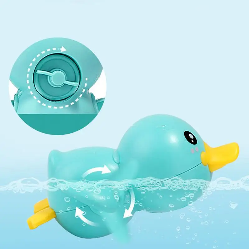 Juguete de baño de pato de cuerda para niños pequeños, juguetes de agua para la playa, hora del baño, bañera, piscina, agua flotante