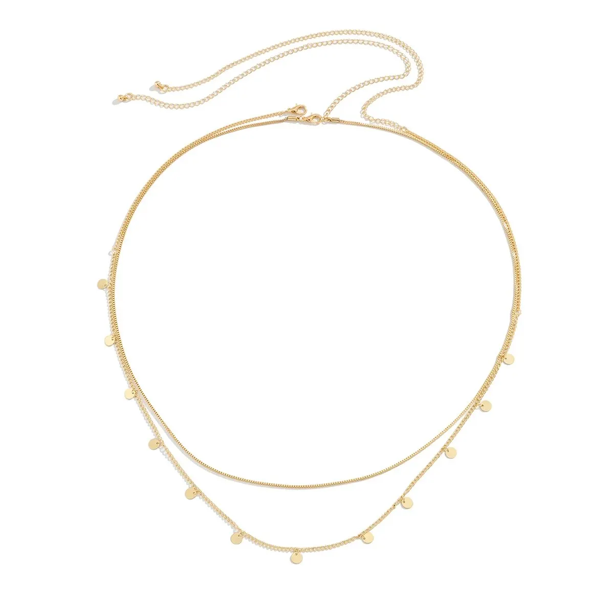 Ingemark 2Pcs/Set Sexy Sequins Belly Waist Chain for Women Summer Bikini Multilayer Thin Chain Body Jewelry Y2K Accessories New image 5