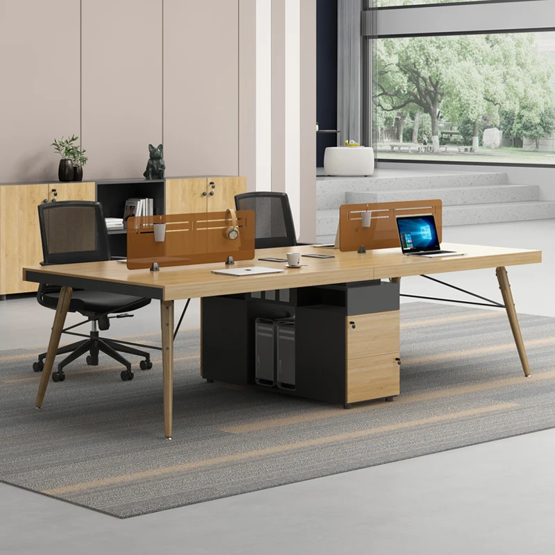 أثاث مكتبي بتصميم بسيط وحديث، لوحة مواد عالية الجودة، طاولة مكتب تنفيذي لمحطة العمل #2