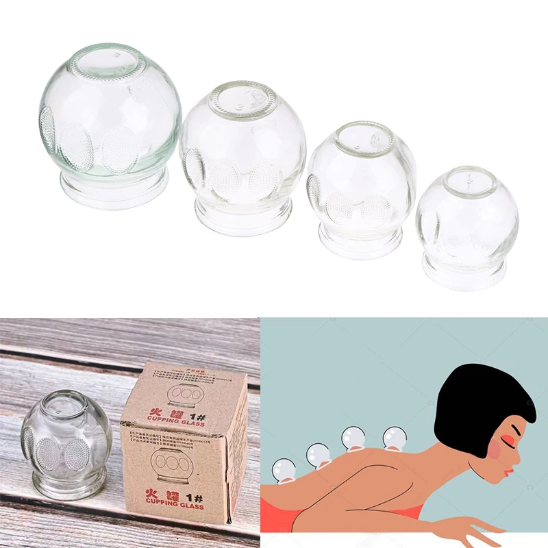 1PC Glas Schröpfen Therapie Gerät Körper Massager Gua Sha Therapie Massage Schaben Schröpfen Tassen Massage Feuer Glas Schröpfen