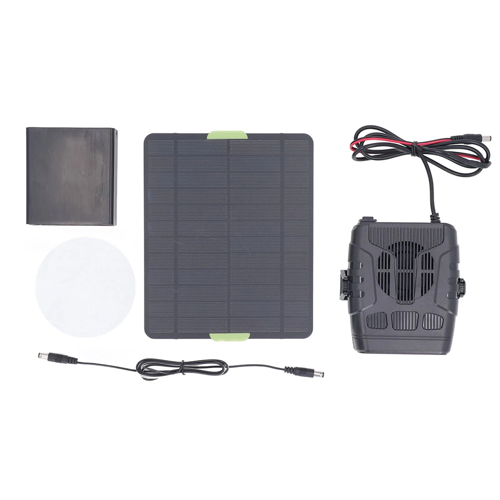 30W Solar Panel With Car Fan Heater Set Drying And Heating Winter Car Pet House Warmer Car Heater With Battery Box