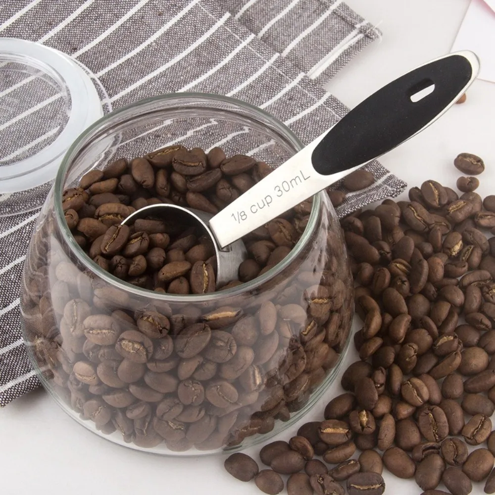Durable 304 Stainless Steel Coffee Spoon 1/8 Cup 30ml Measuring Spoon Delicate Coffee Scoop Cafe Supplies Bar Barista Tools