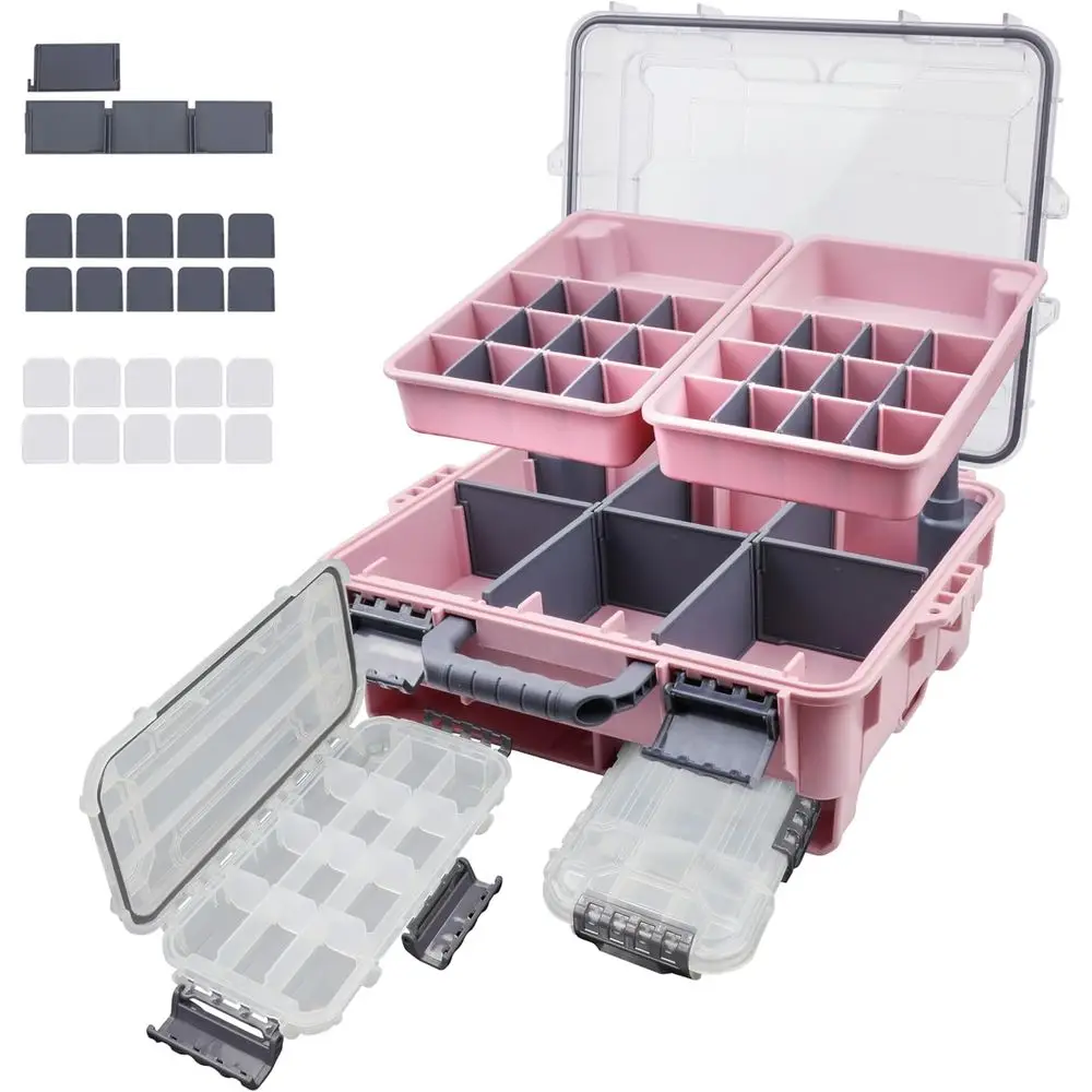 

Portable Waterproof Fishing Tackle Box with Double Compartments for Men & Women - Ideal Holiday Gift