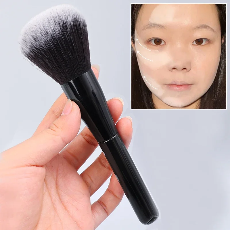 Black Large Makeup Brush Soft Fluffy Loose Powder Brushes Multifunctional Foundation Brush Highlighter Blush Brush Beauty Tool