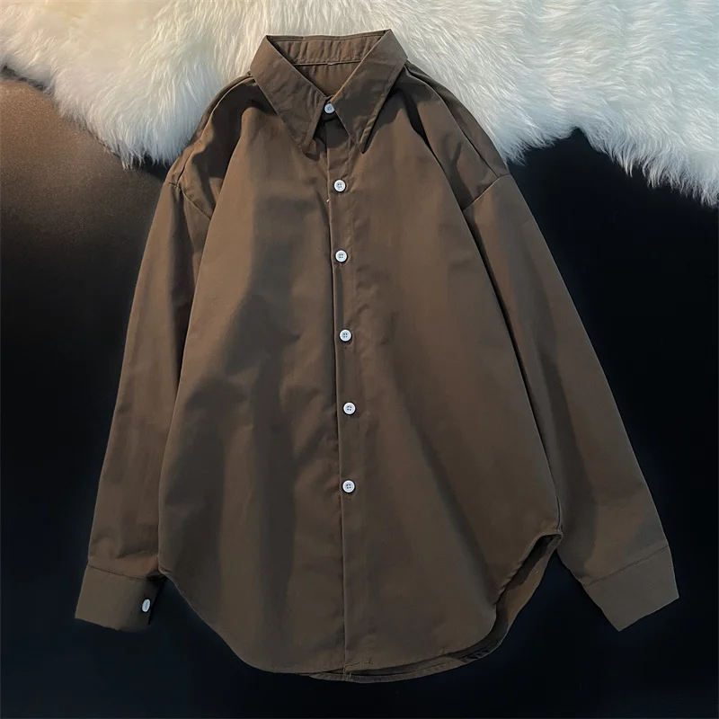 Long Sleeved Loose Shirt And Blouse Casual French Retro Solid New In Clothes Top Single Breasted Simple Office Lady Trend Women