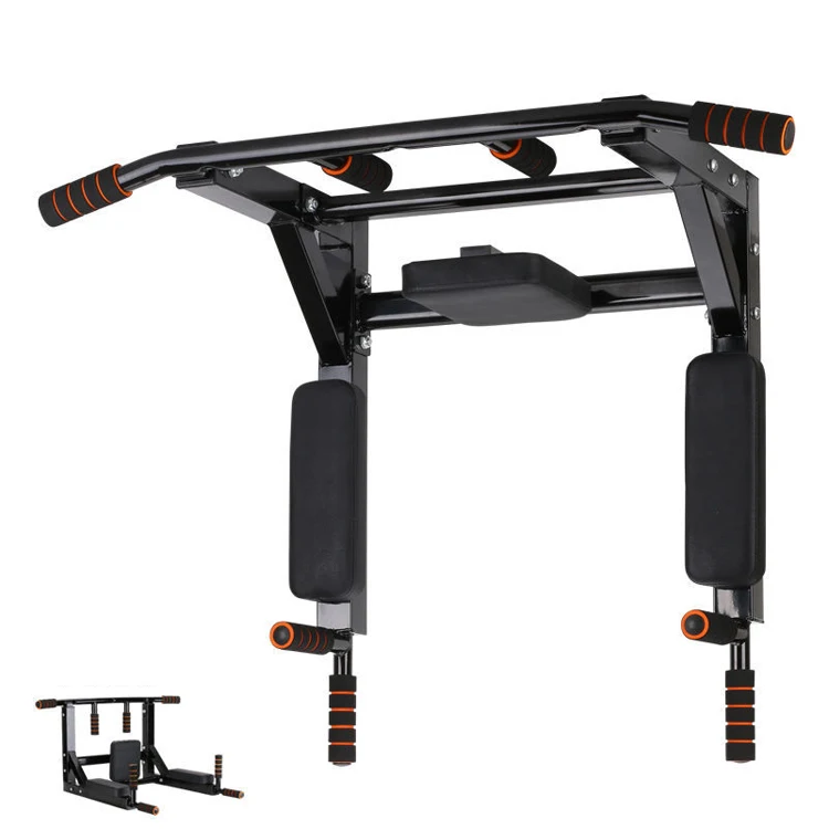 Gym Equipment Wall Mounted Dip Stands Bar Station Power Tower Chin up Pull up Bar 3 in 1 Silicone Printing Exercise Muscle 220kg