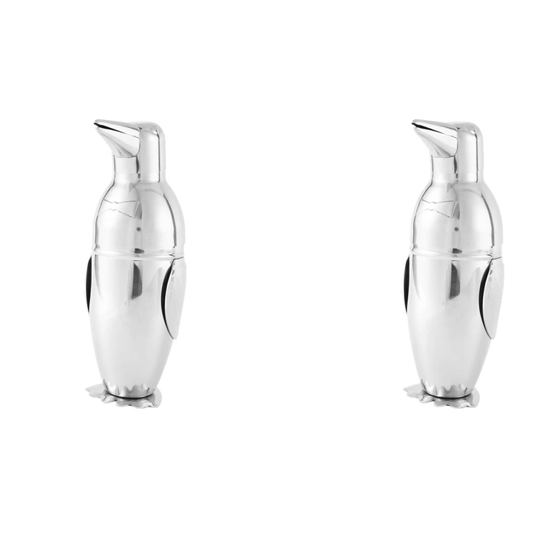 

2X 500Ml Cocktail Shaker,Creative Penguin Stainless Steel Bar Bartender Drink Mixer Shaker Pot,Wine Bottle Accessories