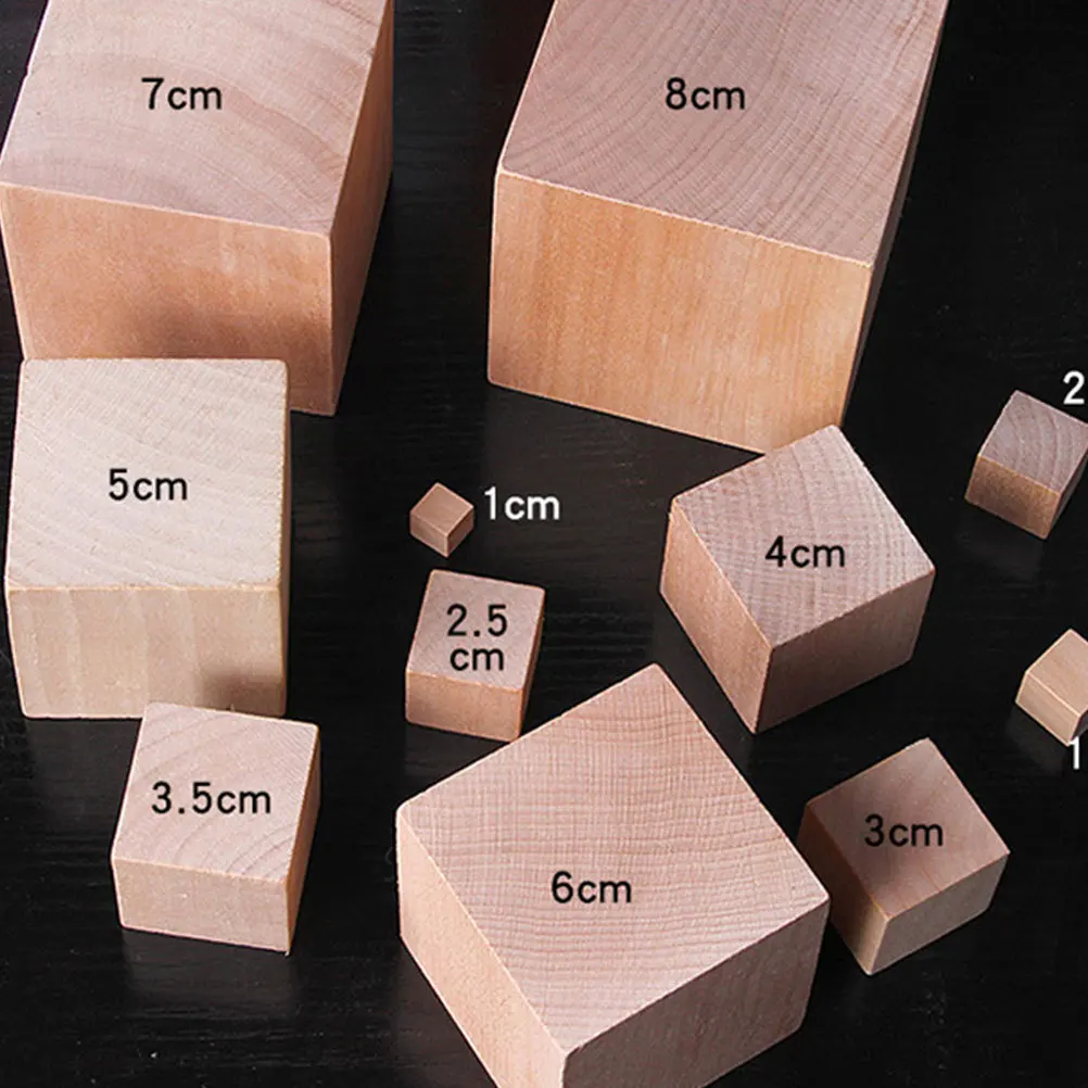 50 قطعة مكعبات حرفية خشبية من Hemu 2.5 سنتيمتر مكعبات بناء ناعمة ذاتية الصنع للأطفال الإبداع العملي على المشاريع الزخرفية الصغيرة للتعلم