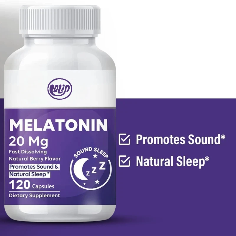 20mg Melatonin Capsules for Sleep Support