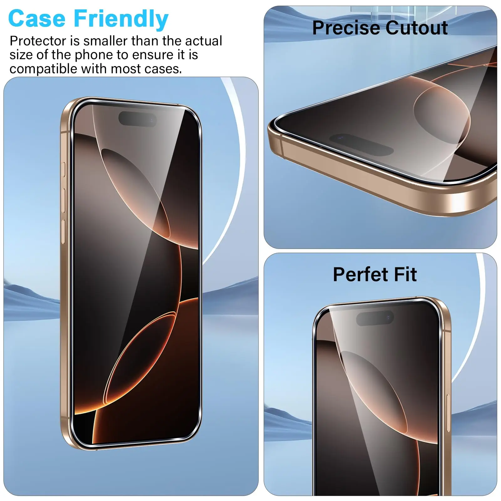 Screen Protector For iPhone 17 Pro MAX Air Tempered Glass HD Crystal 9H Anti Scratch Case Friendly - Image 3