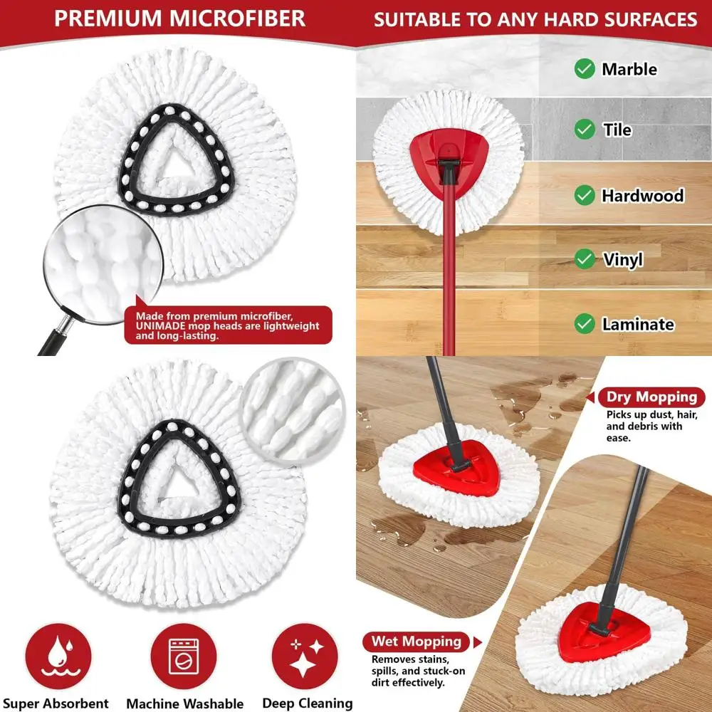 

O-Cedar EasyWring Microfiber Spin Mop Heads, 20-Pack Replacements for Deep Cleaning, Machine Washable
