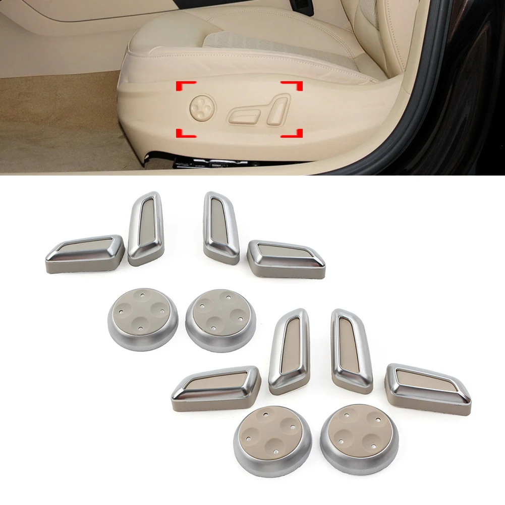 6Pcs/Set Car Seat Switch Adjustment Button Cover Kit For Audi A3 A4 A5 A6 A7 Q3 Q5 For Volkswagen CC Tigauan