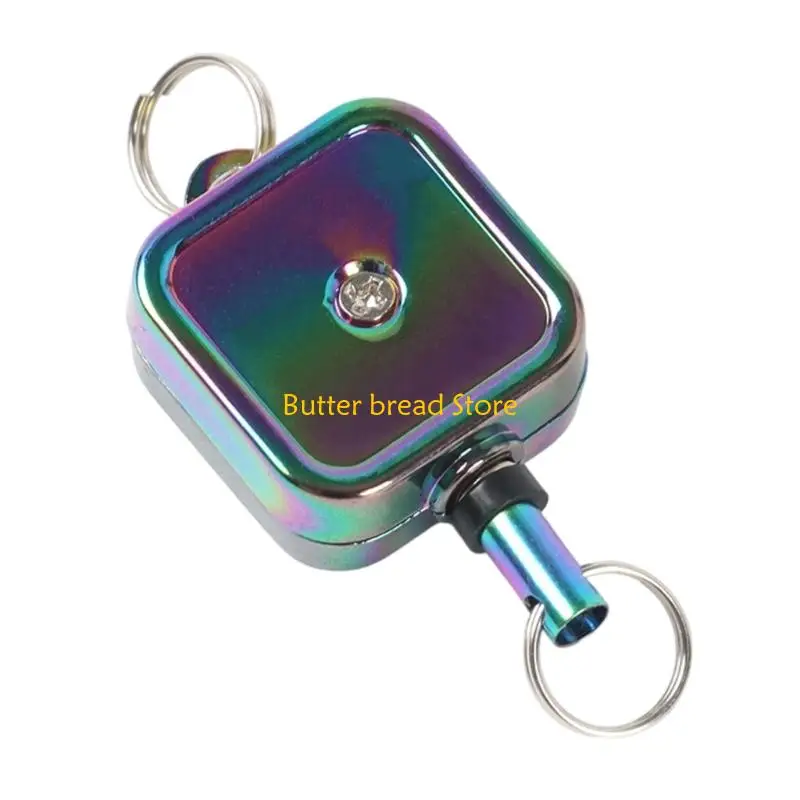 W89C Square Metal Badge Holder Heavy Duty Retractable Badge Holder Spring Loaded For Office School Corporate Event