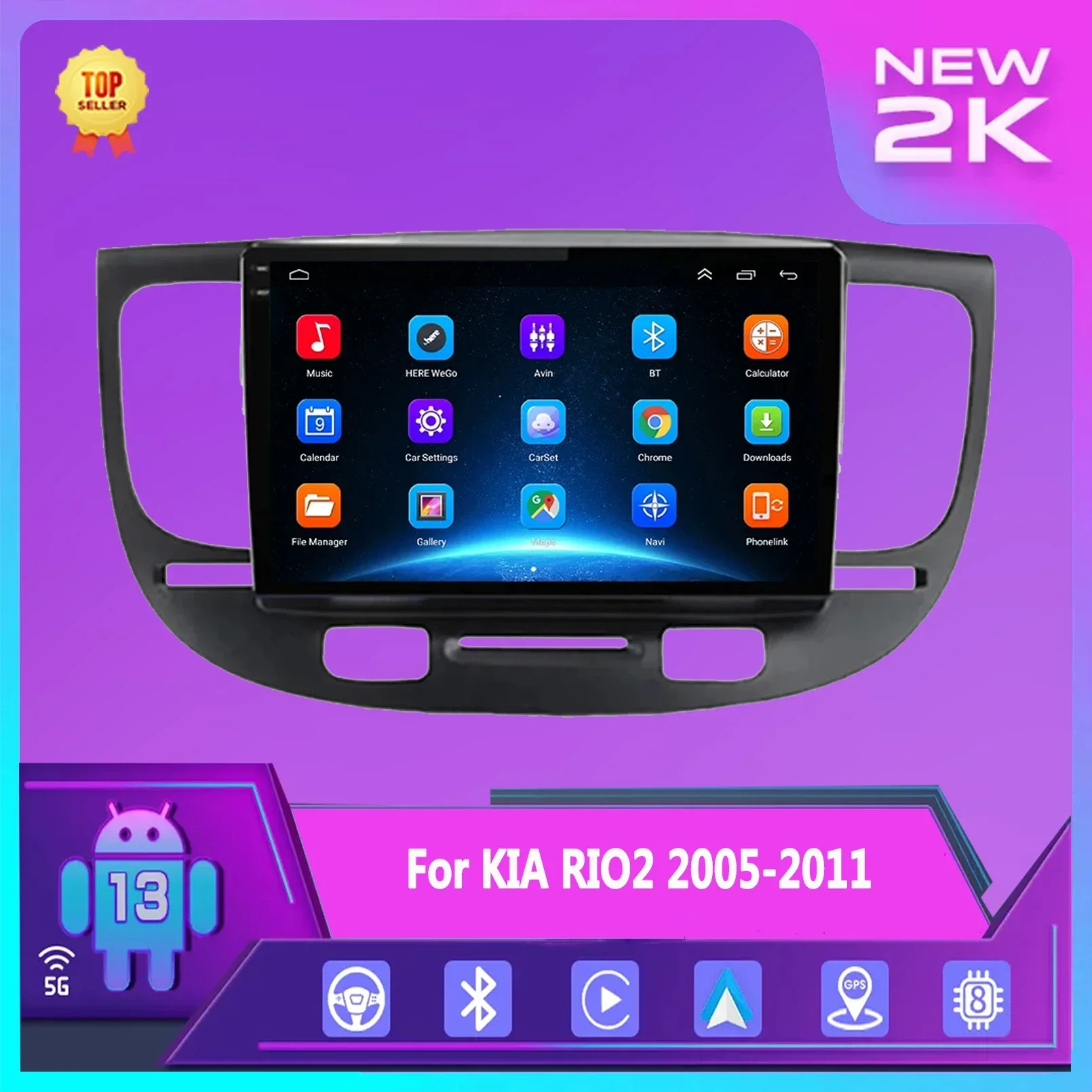 

for Kia RIO 2 RIO2 2005 - 2011 Android Car Radio Carplay Multimedia Stereo Video Player Carplay 4G WIFI GPS Navigation Auto DSP