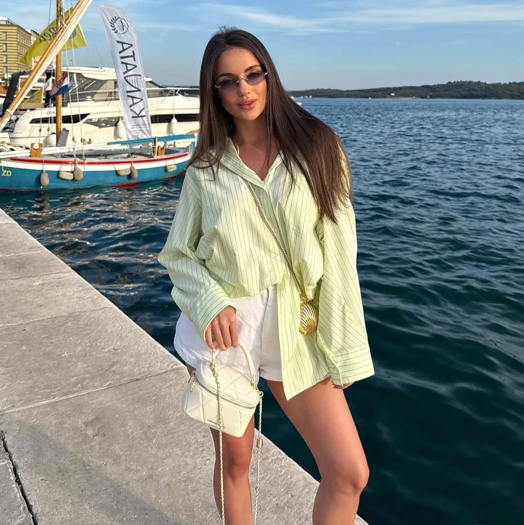 

Женская модная блузка WMXZ весна-осень 2020458: новая, с длинным рукавом, плиссированная, свободного кроя, универсальная, с декоративными пуговицами, из полиэфирного волокна