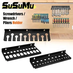 Screwdriver Organizer Wall Mount Wrench Organizer Hand Tool Holder Rail Rack Storage Holder Garage Workshop Hardware Tool Hanger