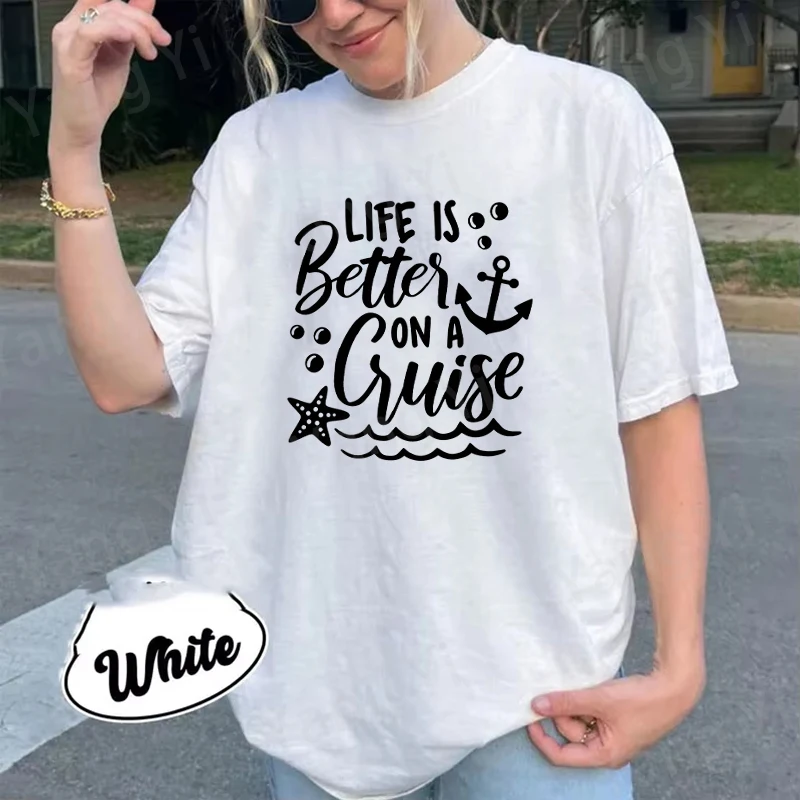 Life Is Better on a Guise Pattern Men Women Cotton T-Shirt Fashion Short Sleeve Casual Summer Street Simple Top Neutral Fun Tees