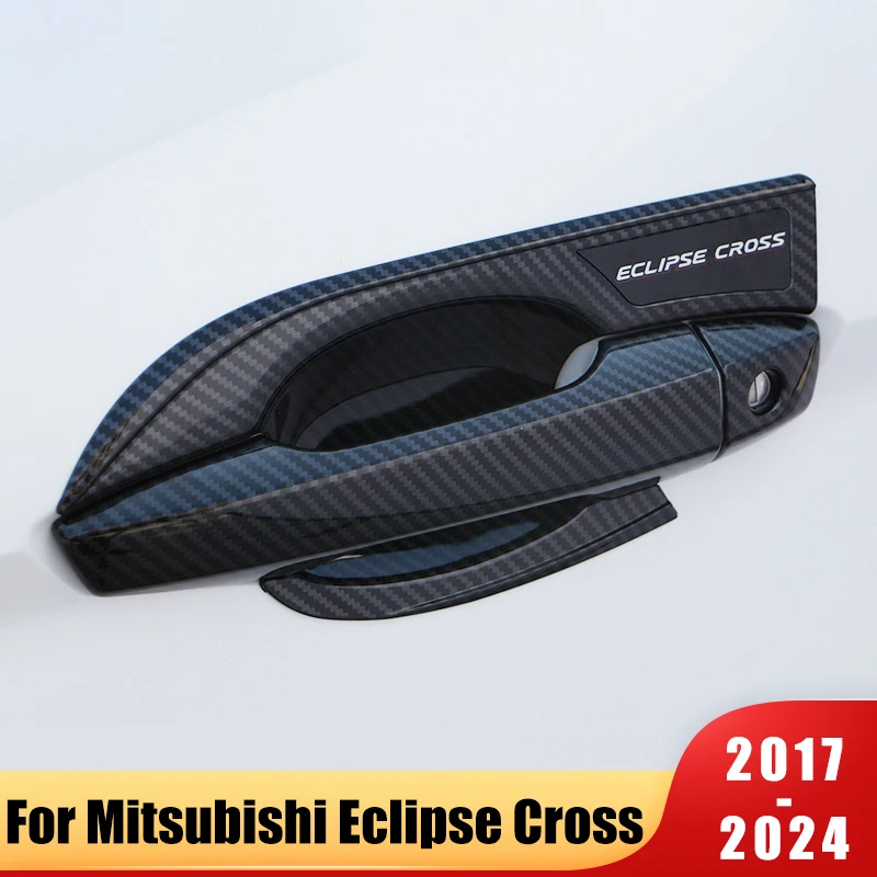 Car External Door Handle Catch Cover, Porta Tigela Proteção Guarnição Adesivo para Mitsubishi Eclipse Cruz PHEV 2017-2022 2023 2024