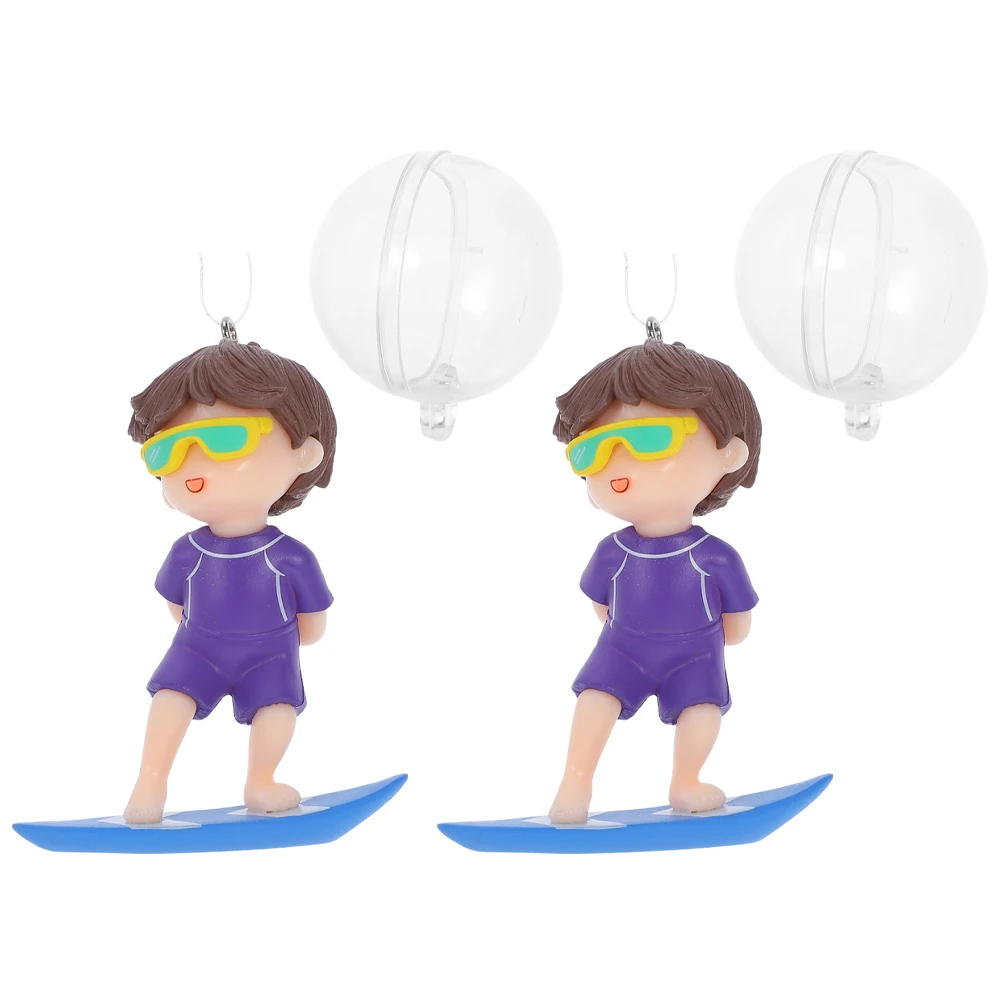 

2Pcs Floating Aquarium Diver Decorations Mini Surfing Boy Ornaments Creative Fish Tank Floating Accessories for All Aquariums
