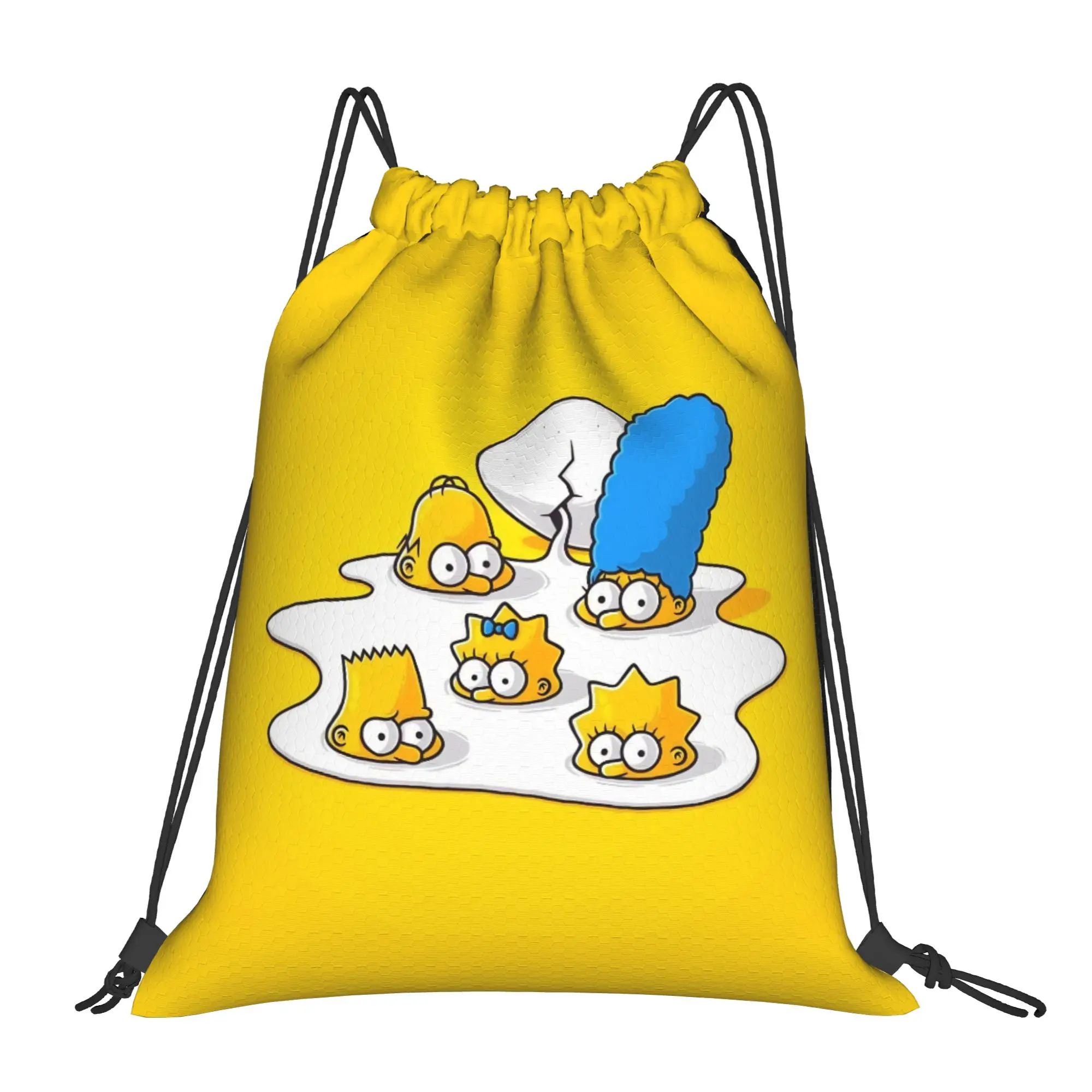 Simpsonsed Cartoon  Drawstring Backpack Gym Sports Sackpack Water Resistant  String Bag for Exercise