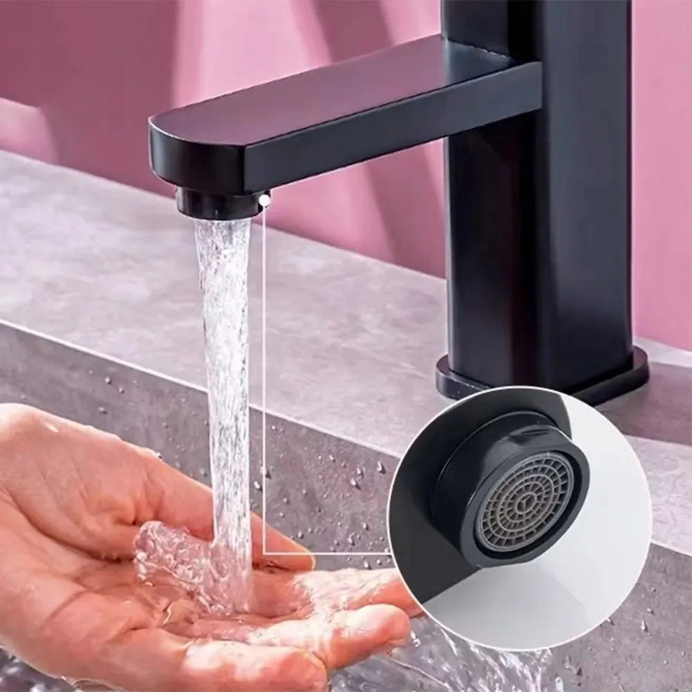 Grifo de baño CON MEZCLADOR de agua fría y caliente, montado en cubierta, negro, cuadrado, lavabo, bañera