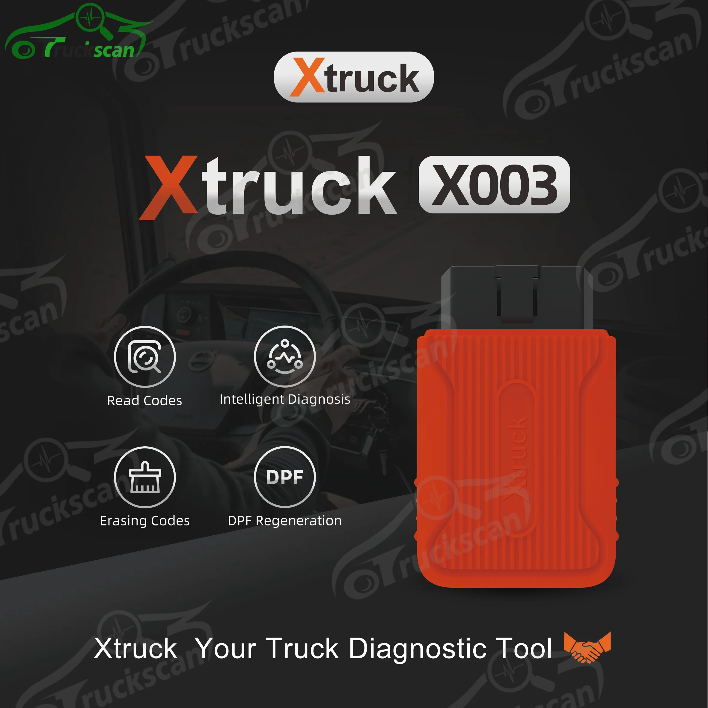 

Диагностический инструмент для грузовика Xtruck X003, Bluetooth-соединение, автоматическое распознавание ошибок и данных, диагностический инструмент