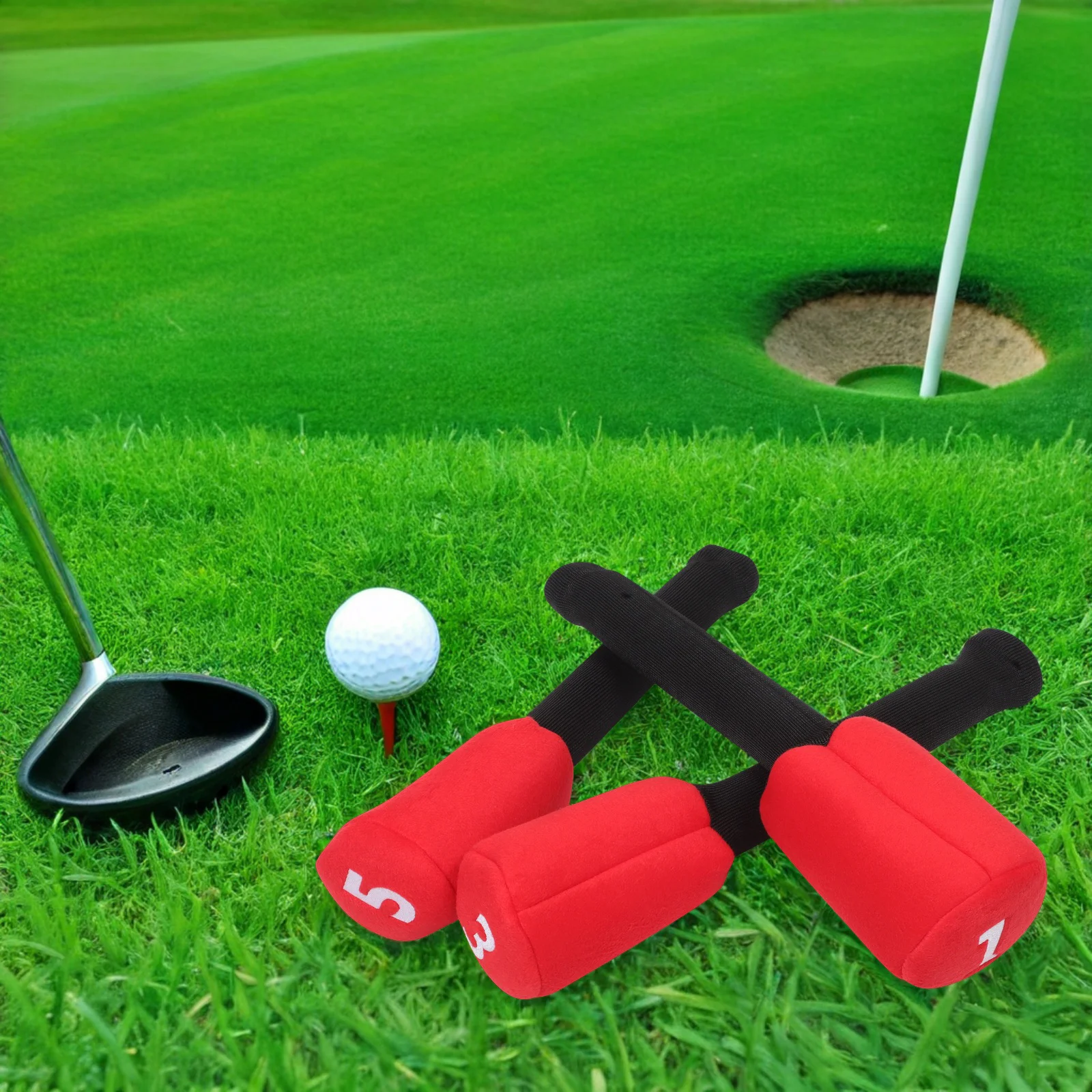 3 قطعة أغطية رأس الجولف عدد السائق الممر الخشب مطرقة مضرب يغطي واقية نادي والعتاد اكسسوارات الغولف مجموعة غطاء الرأس