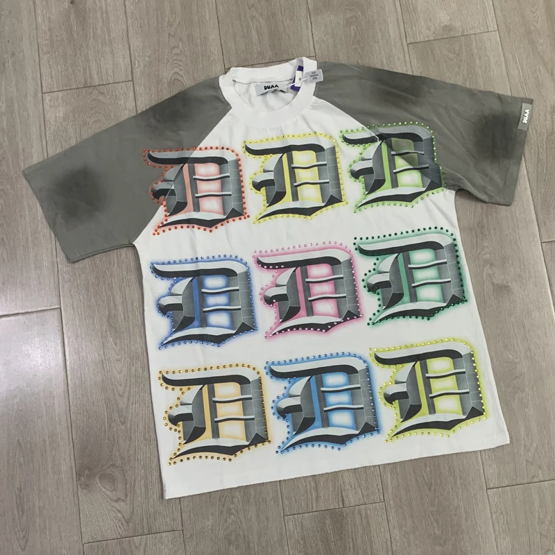 New Summer Round Neck DUAA Short Sleeved Men's Women's Streetwear Brand Duaa T-shirts Stock