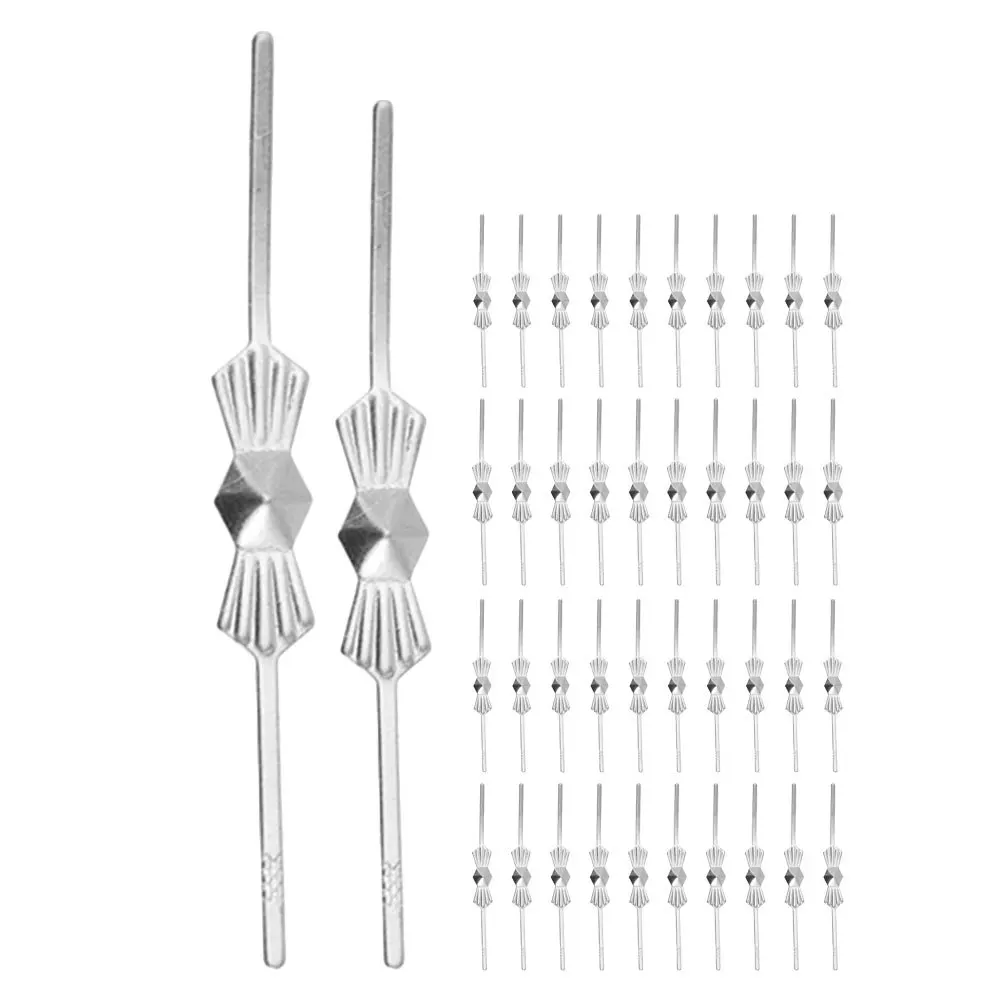 

200Pcs Chrome Bow Tie Metal Butterfly Clips Silver Crystal Fastening Accessories for Chandeliers Ceiling Lights Crystal Beads
