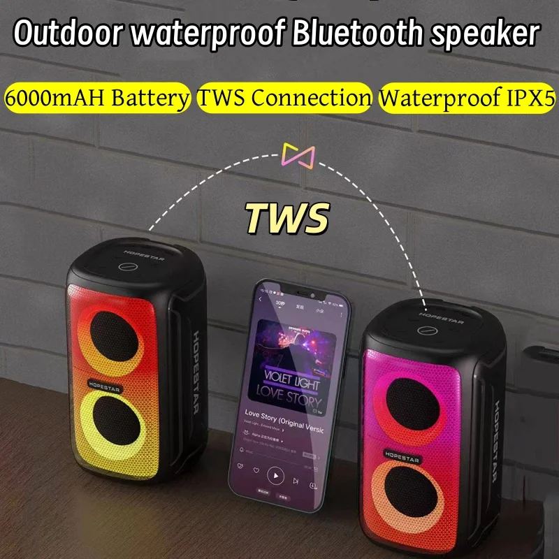 6000 мАч беспроводной Caixa De Som Bluetooth-динамик портативная звуковая колонка игровой сабвуфер домашний кинотеатр 3D стерео объемный звук TFcard TWS
