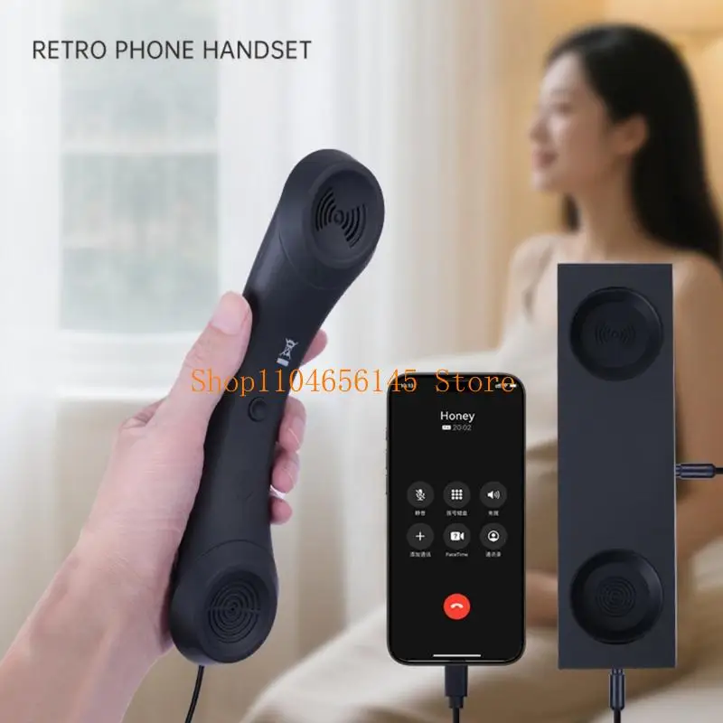 5asd Plug and Play Compatible Type C Handset with Noise Cancelling Pickup Comfortable User friendly for Home Office Use