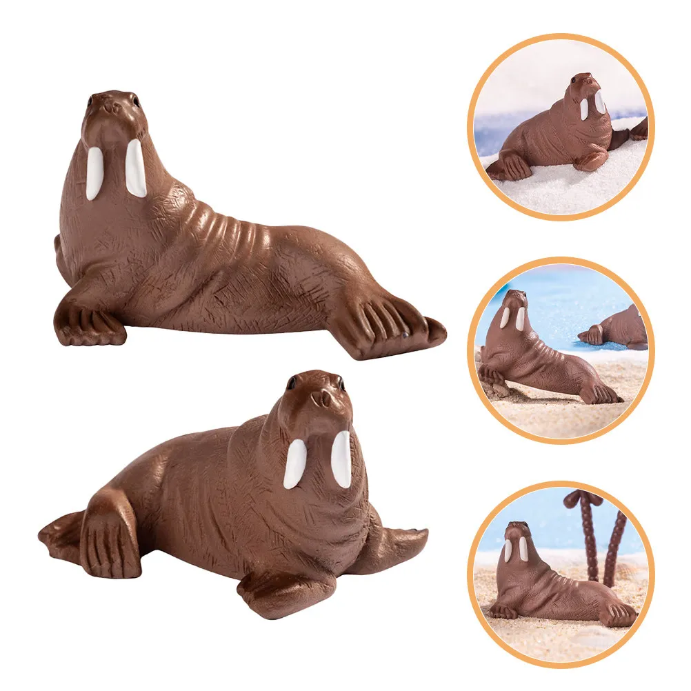 

10Pcs Mini Resin Walrus Realistic Animal Figures for DIY Aquarium Garden Landscaping Sea Animal Decorations for Kids Bulk