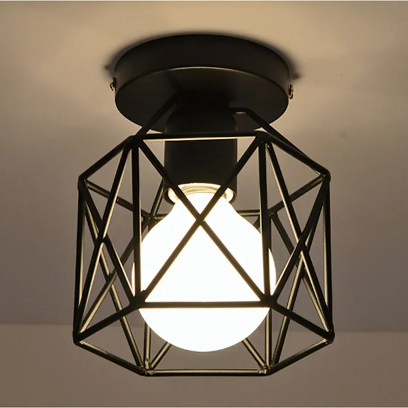 DurableWrought Iron Ceiling Light Foyer Kitchen Porch Balcony Corridor Corridor Light Rural Retro Mini