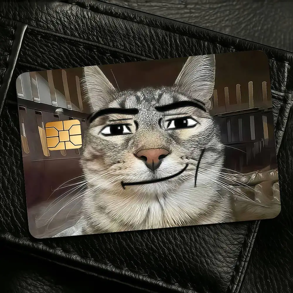 Funny Silly Cat Meme Zazu Credit Skin Cover Card Stickers 4PCS Film Bus Pass Front Decoration Bank Debit Waterproof