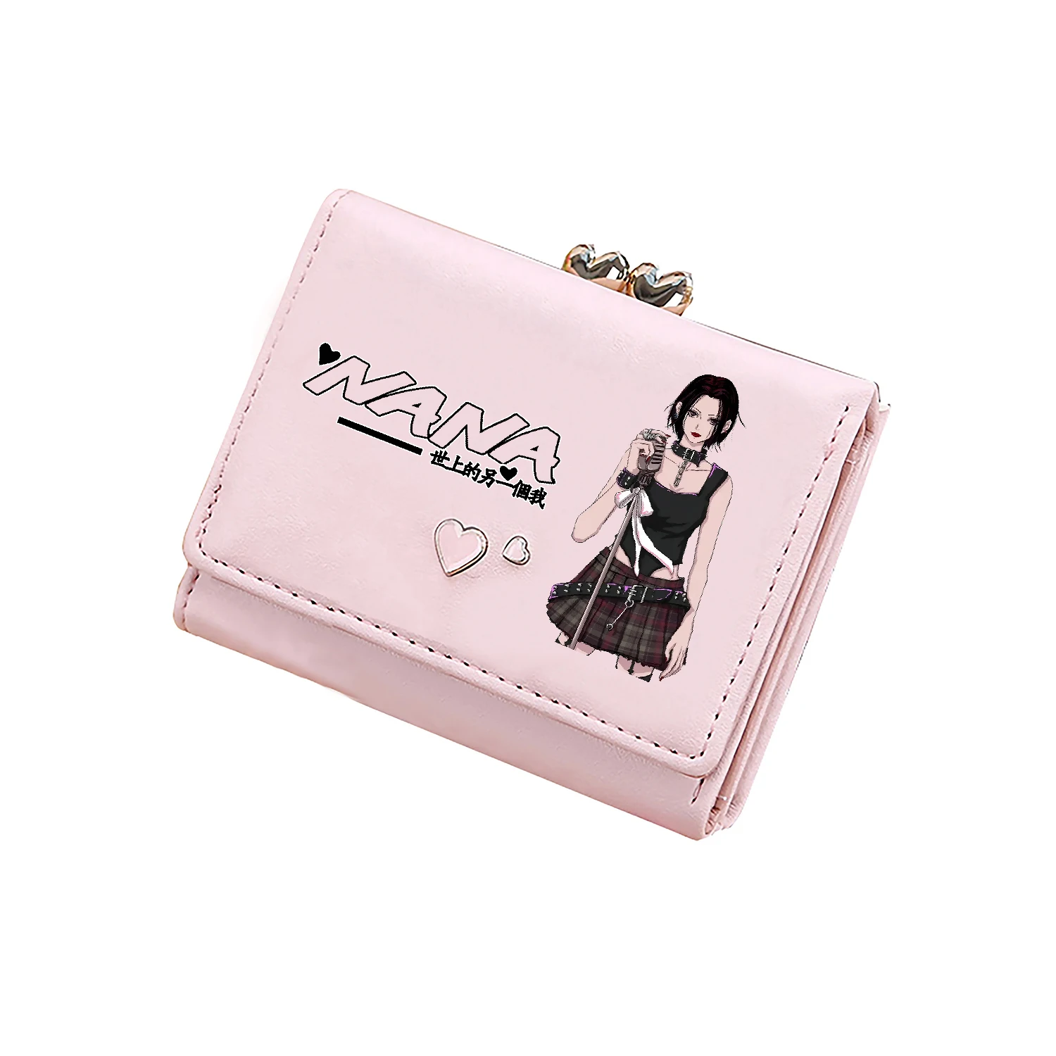 NANA Anime Coins Purses Girls Pink ID Card Holder Cute Short