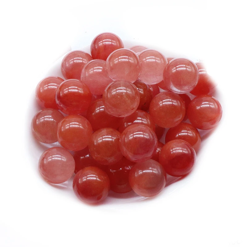 

16PCS 16MM Cherry Quartz Stress Relief Spheres & Balls Polished Meditation Balancing Home Decoration Crystal Beads