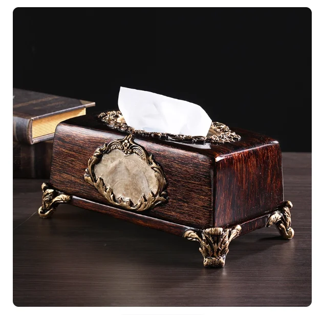 Multi functional tissue box, luxurious high-end household napkins, paper boxes, American style new Chinese style living room