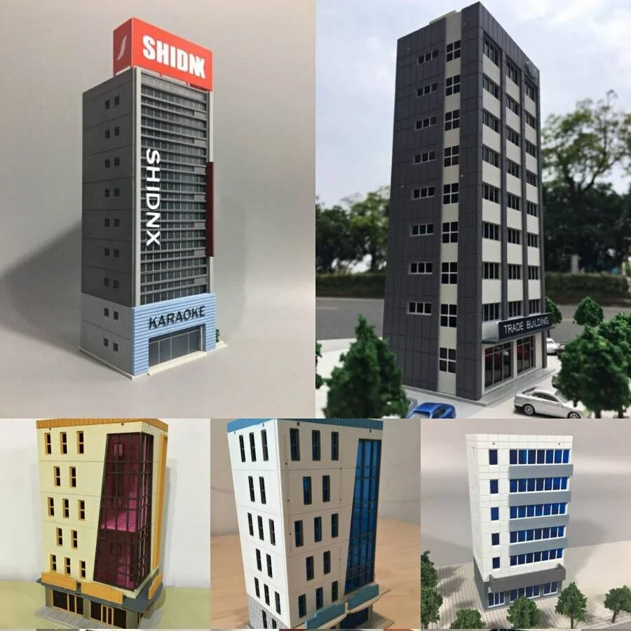 1/150 N Scale Diorama City Building Model Railway House Scene Display Model Gift