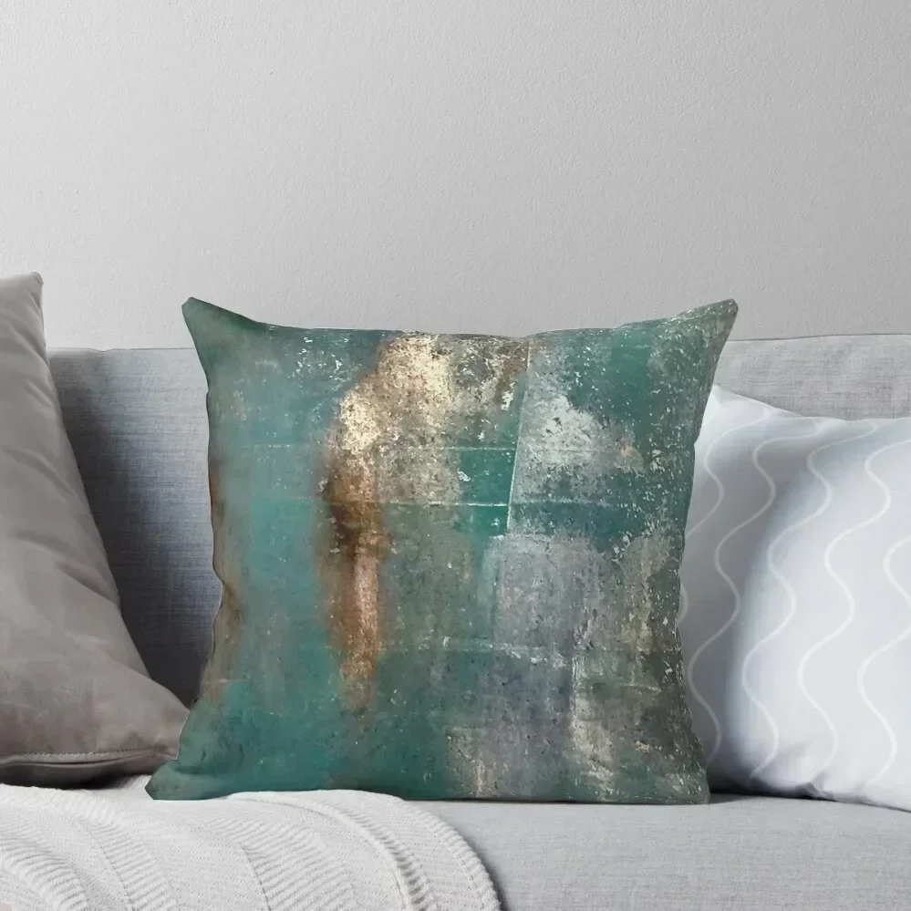 Grungy Teal Abstract Throw Pillow Room decorating items pillow cover luxury Cusions Cover christmas ornaments 2025 pillow