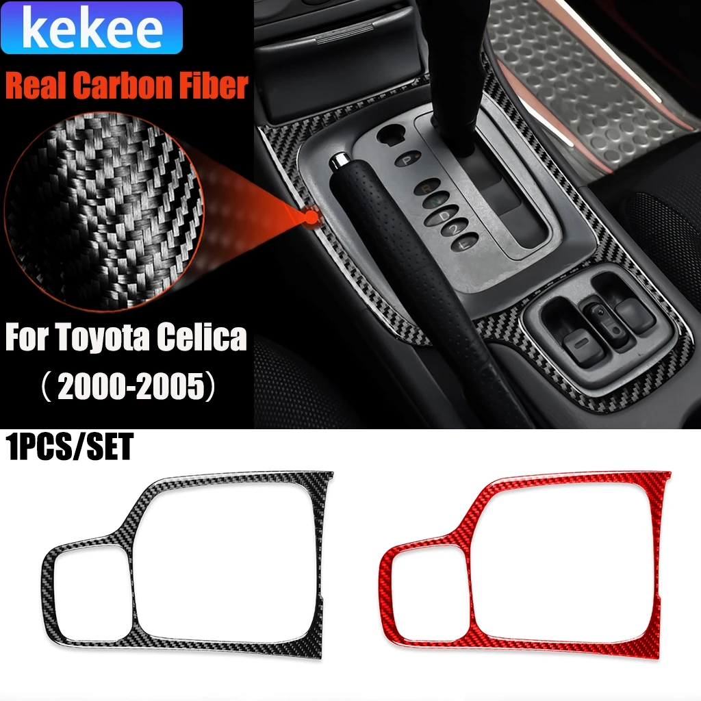 

Carbon Fiber Car Accessories Center Gear Shift Surround Modified Interior Trim Cover Soft Sticker For Toyota Celica 2000-2005